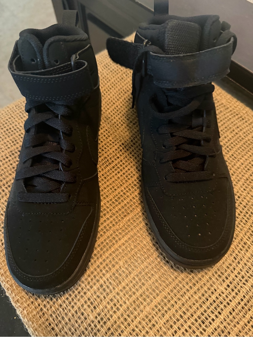 Nike Black High-Top Kids Sneakers with Ankle Strap